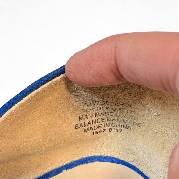Nine West Royal Blue Suede Ballet Flat Point Toe 8.5 - Picture 3 of 7